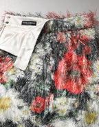 Dolce & Gabbana Multicolor Floral Textured Faux Fur Pencil Skirt - Zeiniez