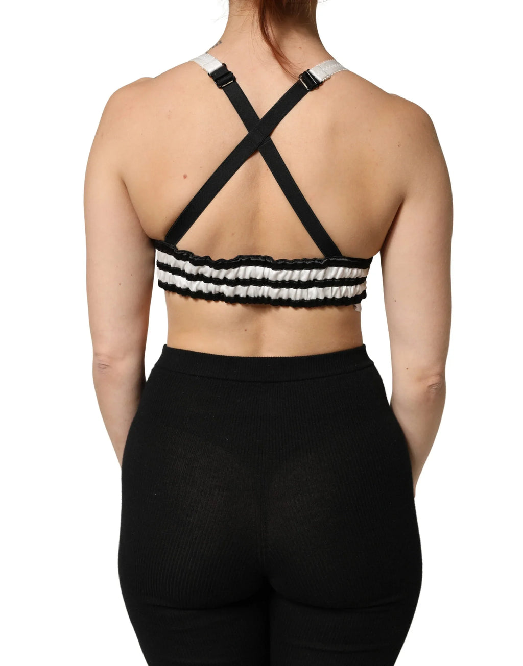 Dolce & Gabbana Black Floral Silk Satin Crop Logo Bralette Top - Zeiniez