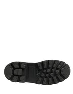 Dolce & Gabbana Black Leather Trek Sole Combat Boots Shoes - Zeiniez