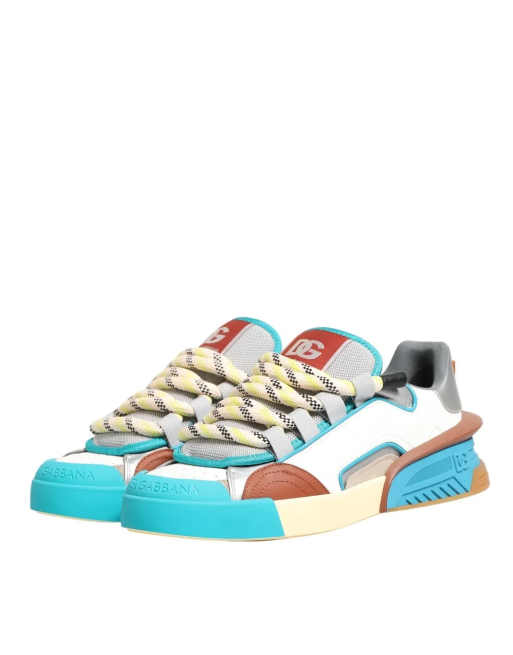 Dolce & Gabbana Multicolor Leather Low Top Sneakers Shoes - Zeiniez