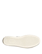 Dolce & Gabbana Black White Canvas Logo Mid Top Sneakers Shoes - Zeiniez