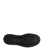 Dolce & Gabbana Gray Leather Logo Plaque Ankle Boots Shoes - Zeiniez