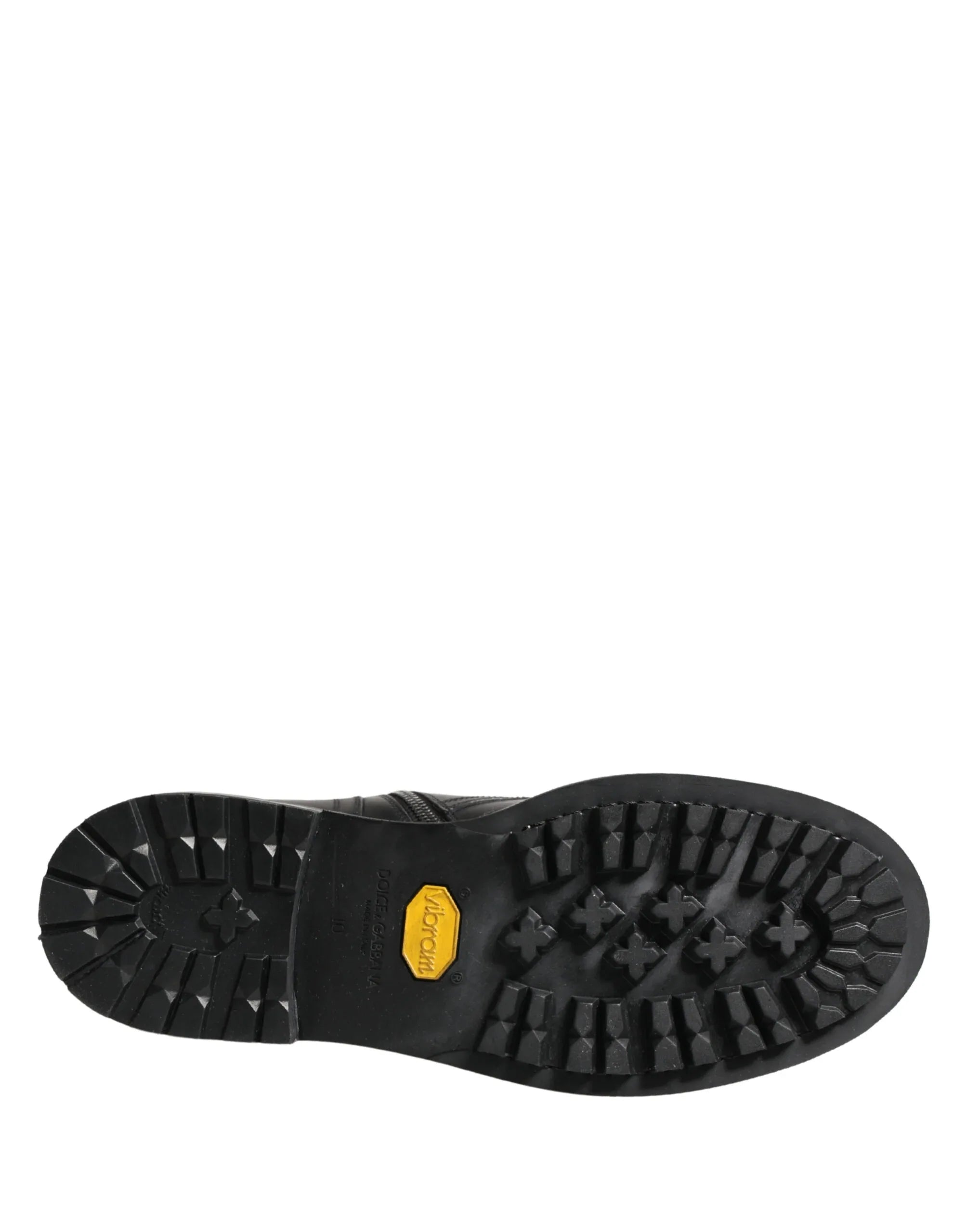 Dolce & Gabbana Black Leather Belted Buckle Combat Boots Shoes - Zeiniez