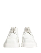 Dolce & Gabbana White Leather Chunky Sole Derby Shoes - Zeiniez