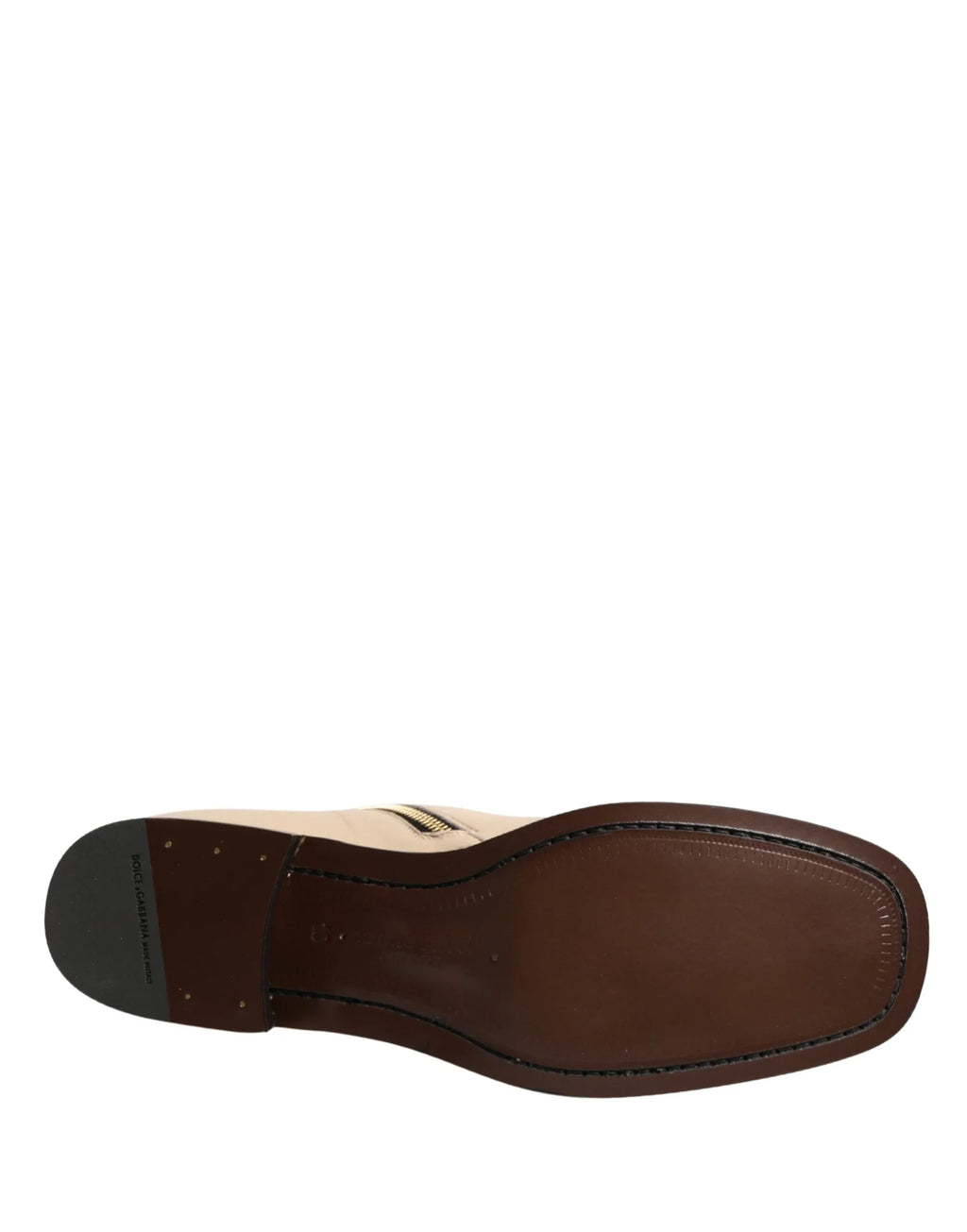 Dolce & Gabbana Beige Leather Logo Plaque Ankle Boots Shoes - Zeiniez