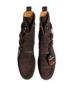 Dolce & Gabbana Brown Suede Leather Buckle Ankle Boots Shoes