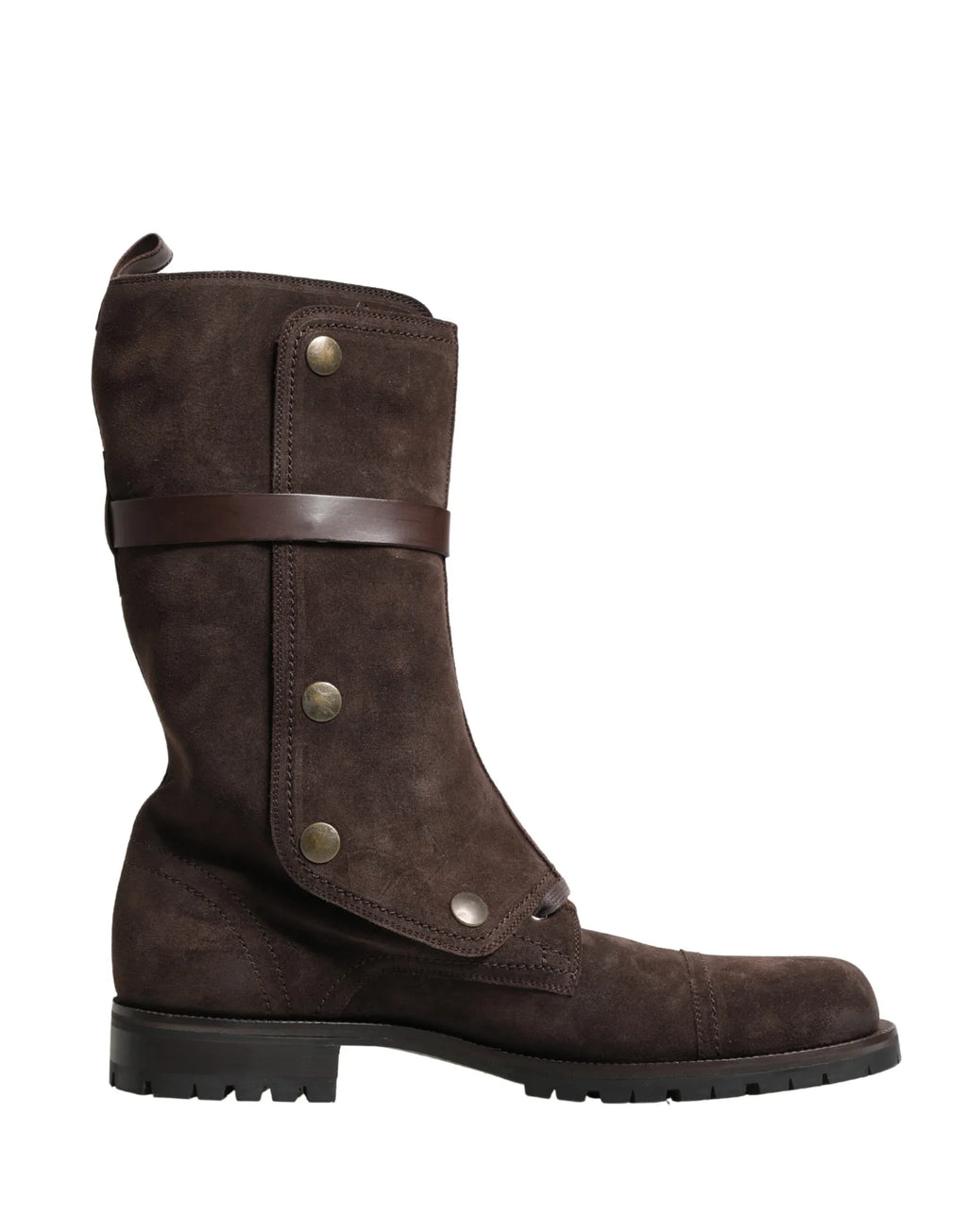 Dolce & Gabbana Brown Suede Leather Combat Ankle Boots Shoes - Zeiniez