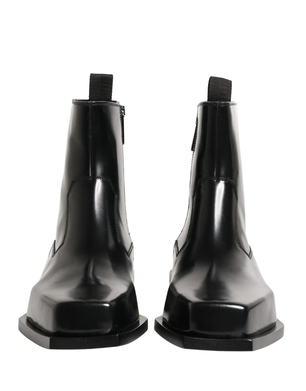 Dolce & Gabbana Black Leather Zip Closure Ankle Boots Shoes - Zeiniez