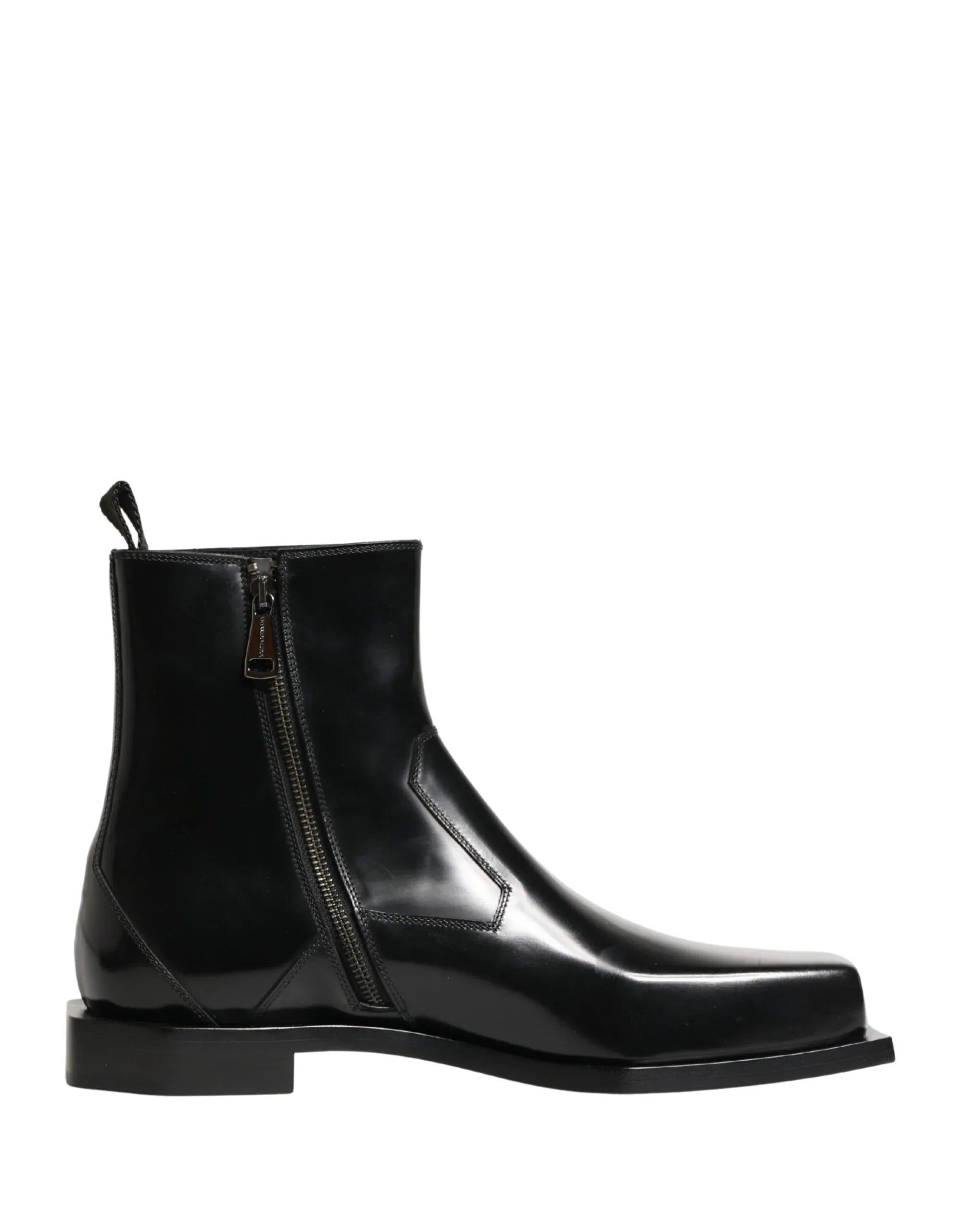 Dolce & Gabbana Black Leather Zip Closure Ankle Boots Shoes - Zeiniez