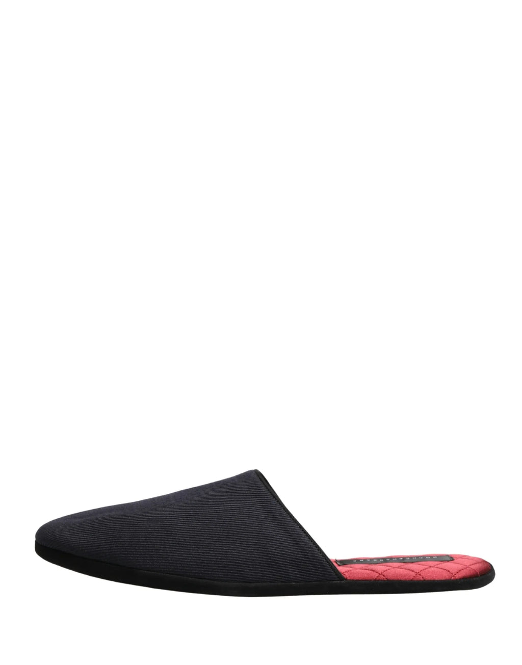 Dolce & Gabbana Dark Navy Wool Cotton Red Chevron Slippers Shoes - Zeiniez