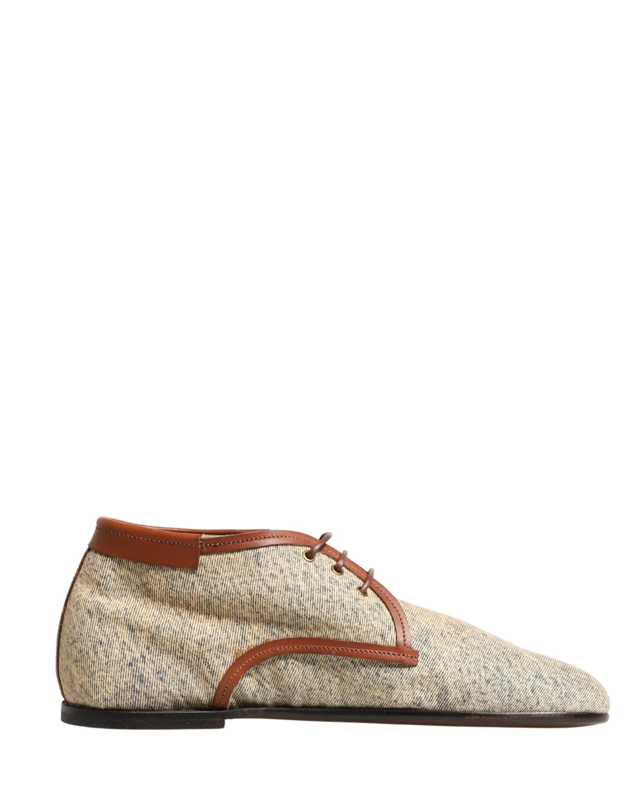 Dolce & Gabbana Denim Navajo Lace-Up Leather Dress Derby Shoes - Zeiniez