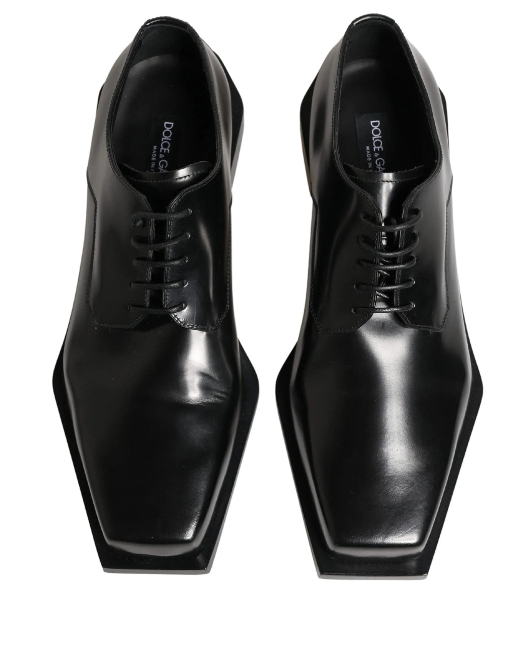 Dolce & Gabbana Black Matte Lace-Up Leather Dress Derby Shoes - Zeiniez