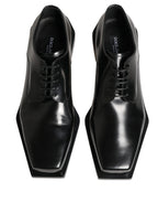 Dolce & Gabbana Black Matte Lace-Up Leather Dress Derby Shoes - Zeiniez