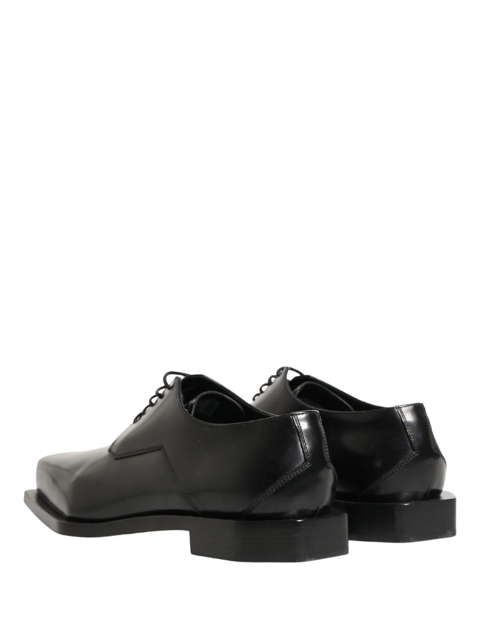 Dolce & Gabbana Black Matte Lace-Up Leather Dress Derby Shoes - Zeiniez