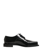Dolce & Gabbana Black Matte Lace-Up Leather Dress Derby Shoes - Zeiniez