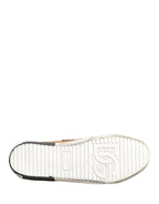 Dolce & Gabbana Brown Black Patch Denim Low Top Sneakers Shoes - Zeiniez