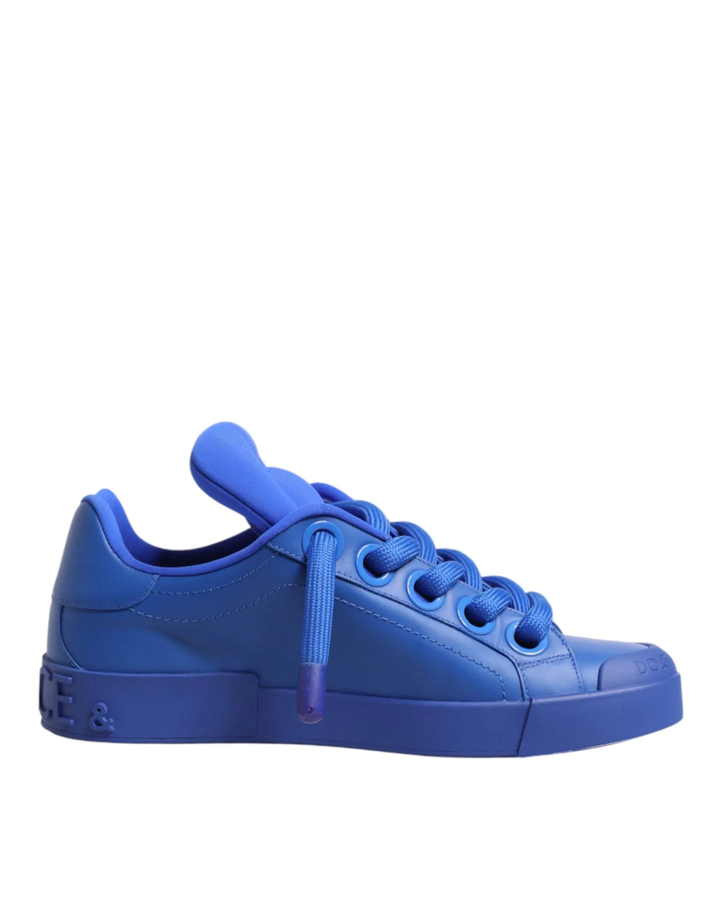 Dolce & Gabbana Blue Leather DG Logo Sole Low Top Sneakers Shoes - Zeiniez