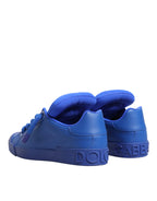 Dolce & Gabbana Blue Leather DG Logo Sole Low Top Sneakers Shoes - Zeiniez