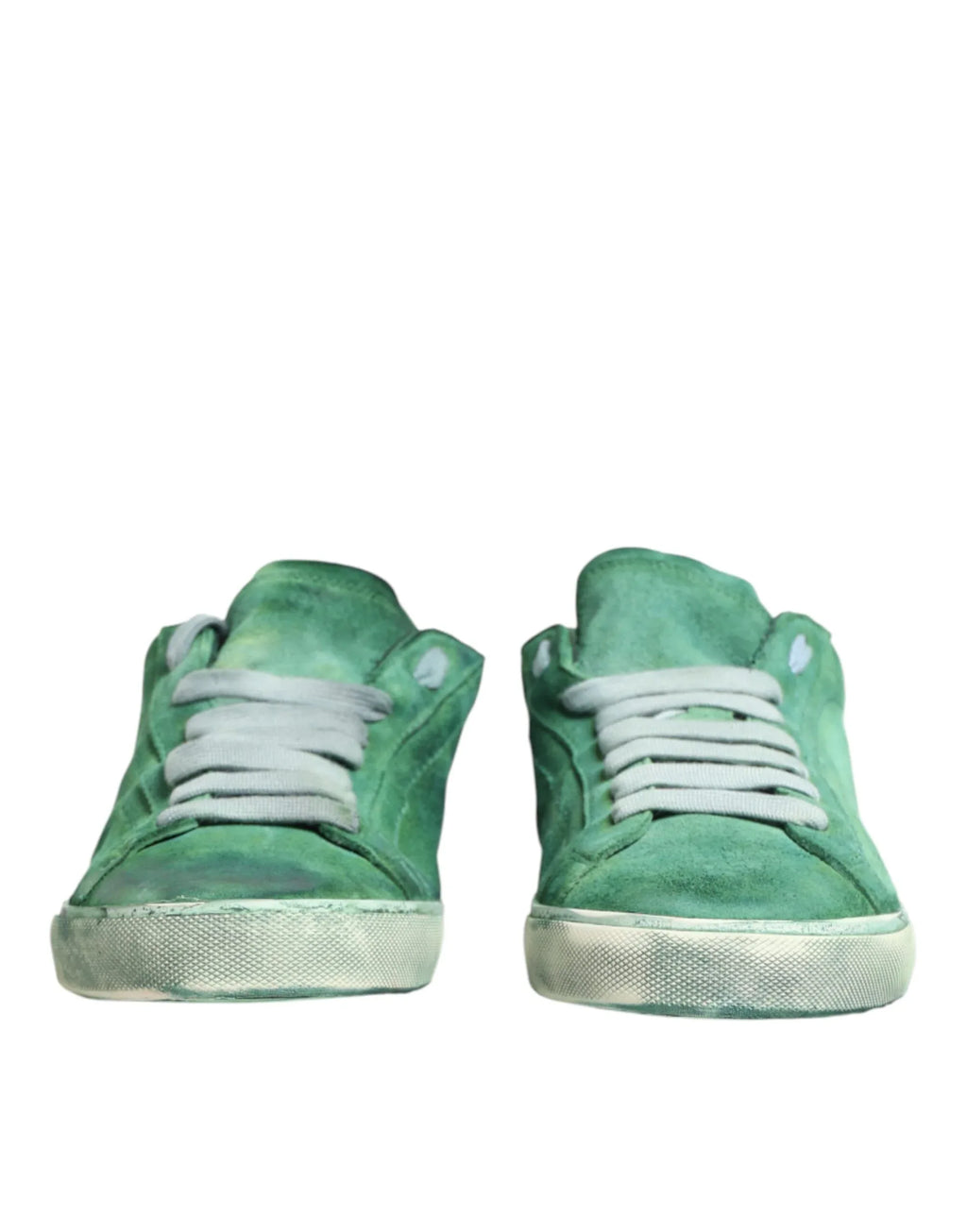 Dolce & Gabbana Green Suade DG Logo Sole Low Top Sneakers Shoes - Zeiniez