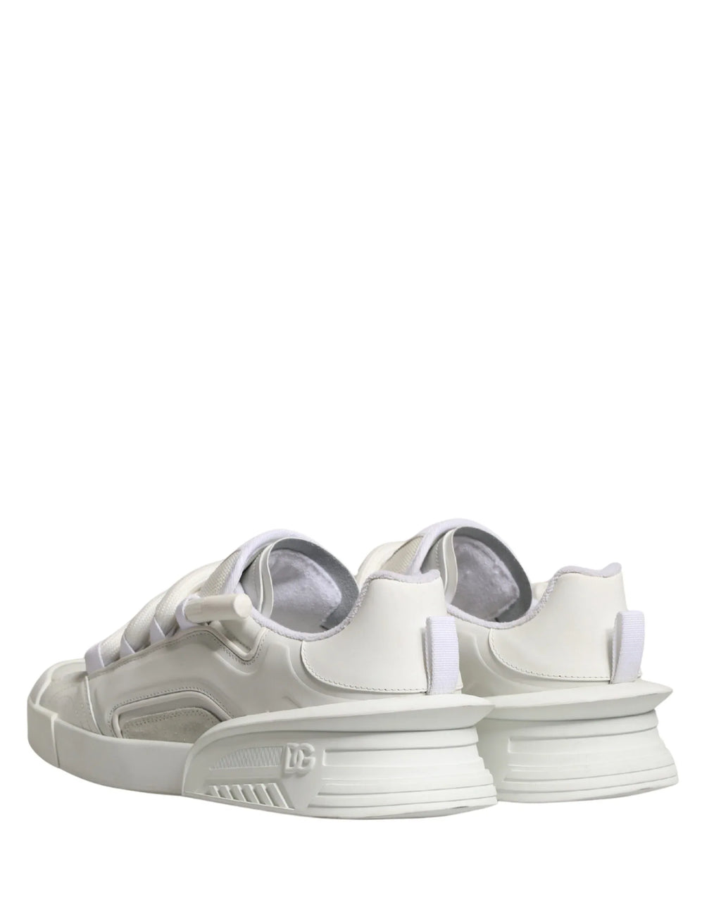 Dolce & Gabbana White Calfskin Leather Low Top Sneakers Shoes - Zeiniez