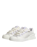 Dolce & Gabbana White Calfskin Leather Low Top Sneakers Shoes - Zeiniez
