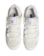 Dolce & Gabbana White Calfskin Leather Low Top Sneakers Shoes - Zeiniez
