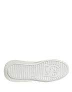 Dolce & Gabbana White Calfskin Leather Low Top Sneakers Shoes - Zeiniez