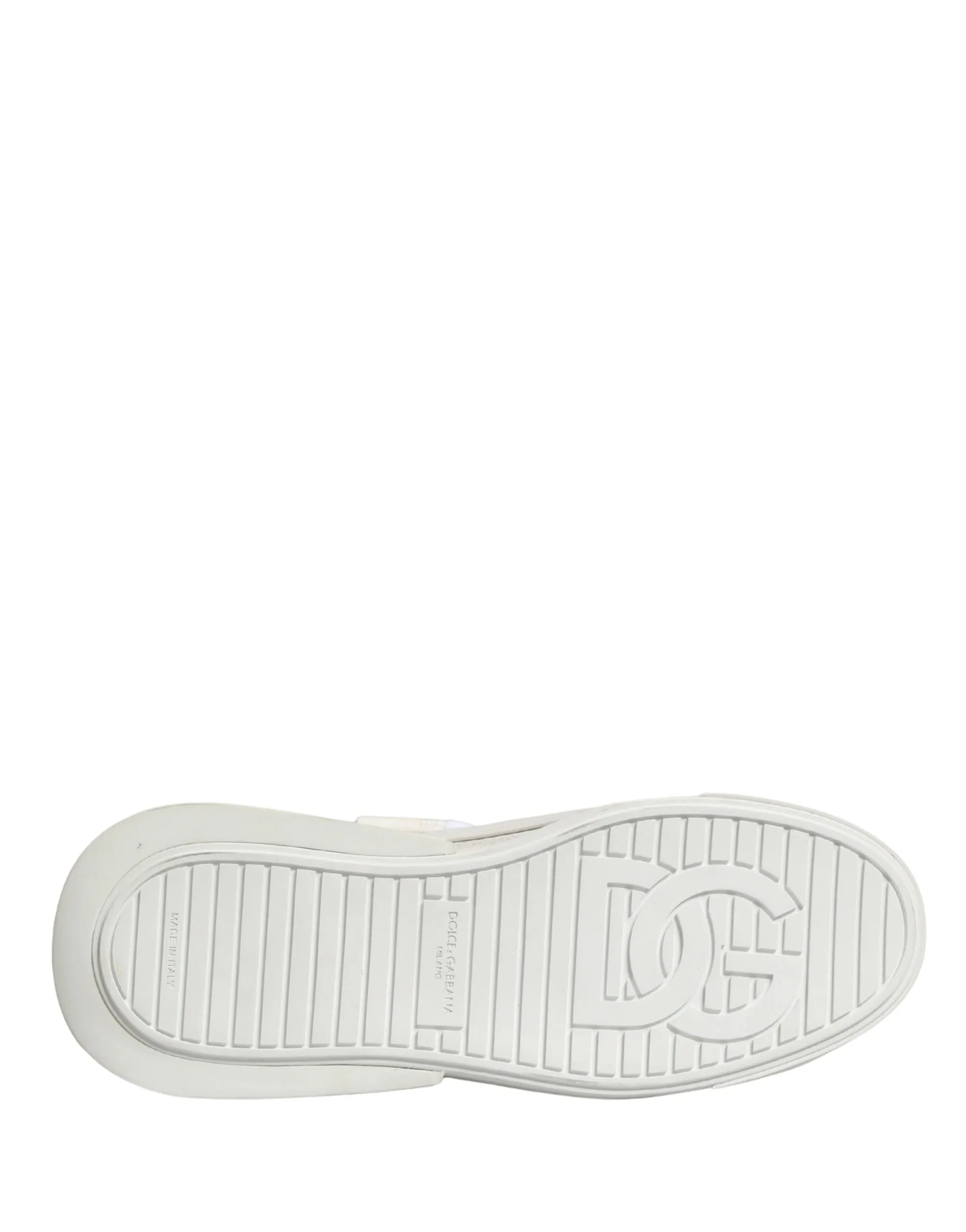 Dolce & Gabbana White Calfskin Leather Low Top Sneakers Shoes - Zeiniez