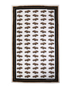 Dolce & Gabbana Towel White Cotton Car Graphic Print 115cm x 180cm Beach