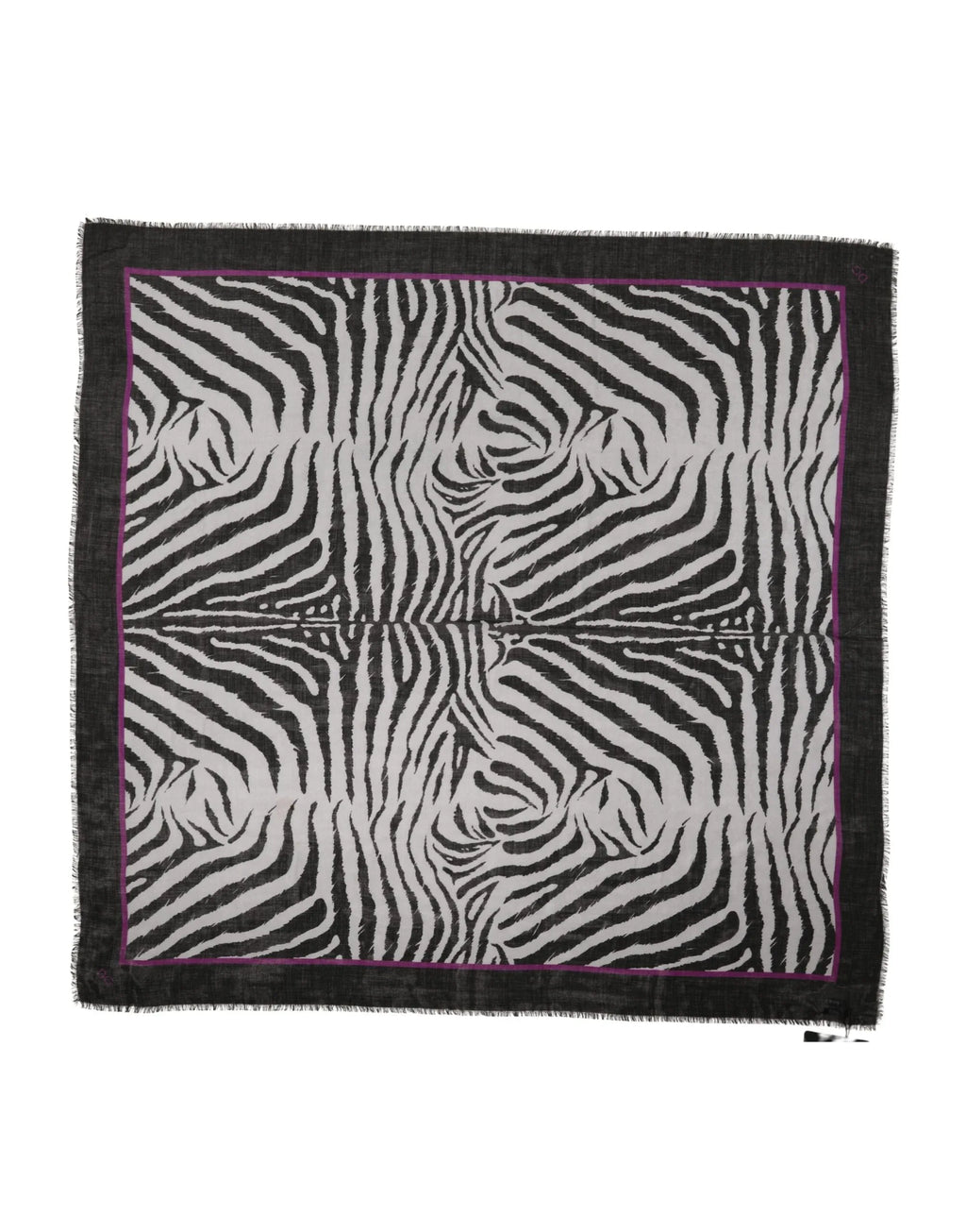 Dolce & Gabbana White Black Zebra Pattern Shawl 255cm x 132cm Men Scarf - Zeiniez