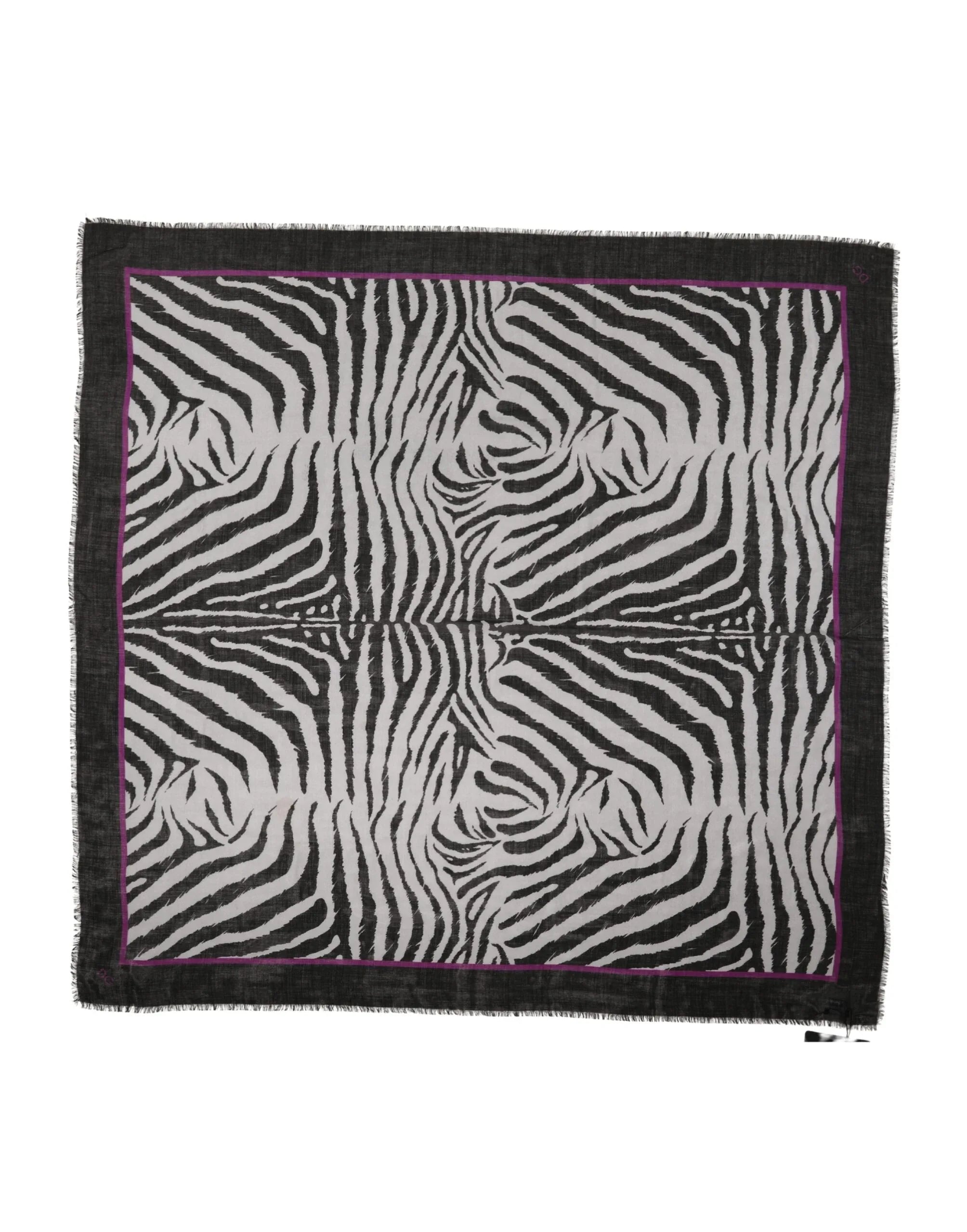 Dolce & Gabbana White Black Zebra Pattern Shawl 255cm x 132cm Men Scarf - Zeiniez
