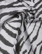 Dolce & Gabbana White Black Zebra Pattern Shawl 255cm x 132cm Men Scarf - Zeiniez