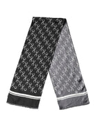 Dolce & Gabbana Black Horseshoe Silk Neck Foulard 136cm x 23cm Men Scarf - Zeiniez