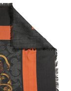 Dolce & Gabbana Multicolor Crest Print Cashmere 272cm x 132cm Men Scarf - Zeiniez