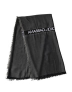 Dolce & Gabbana Black Modal Warmer Shawl Fringes 140cm x 134cm Men Scarf - Zeiniez