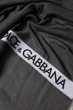 Dolce & Gabbana Black Modal Warmer Shawl Fringes 140cm x 134cm Men Scarf - Zeiniez