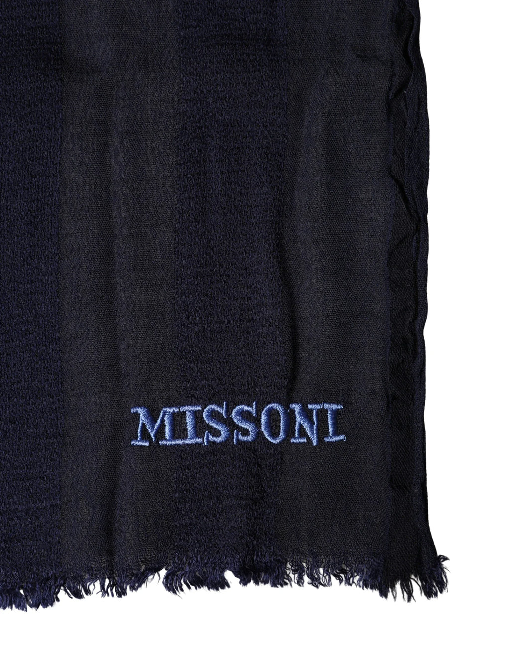 Dolce & Gabbana Dark Blue Wool Knit Unisex Wrap Fringe Shawl 170cm x 60cm Scarf - Zeiniez