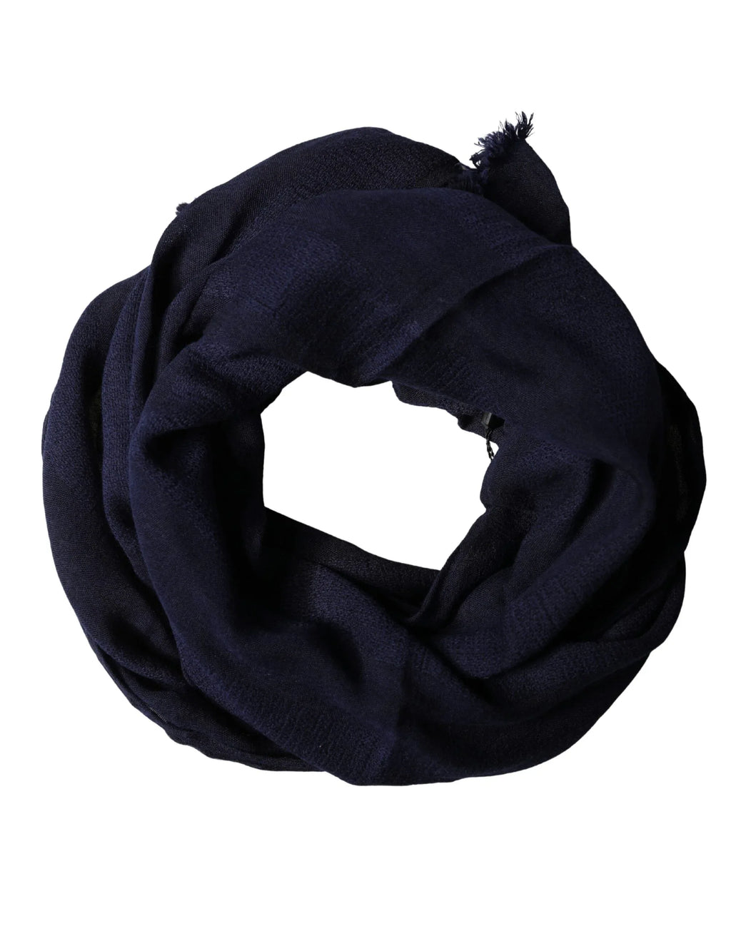 Dolce & Gabbana Dark Blue Wool Knit Unisex Wrap Fringe Shawl 170cm x 60cm Scarf - Zeiniez