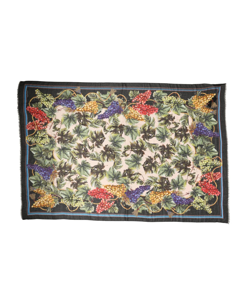 Dolce & Gabbana Multicolor Grapes Print Wrap Shawl 196cm x 134cm Scarf - Zeiniez