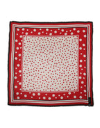 Dolce & Gabbana Red Polka Dot Print Square Stole 130cm x 130cm Scarf - Zeiniez