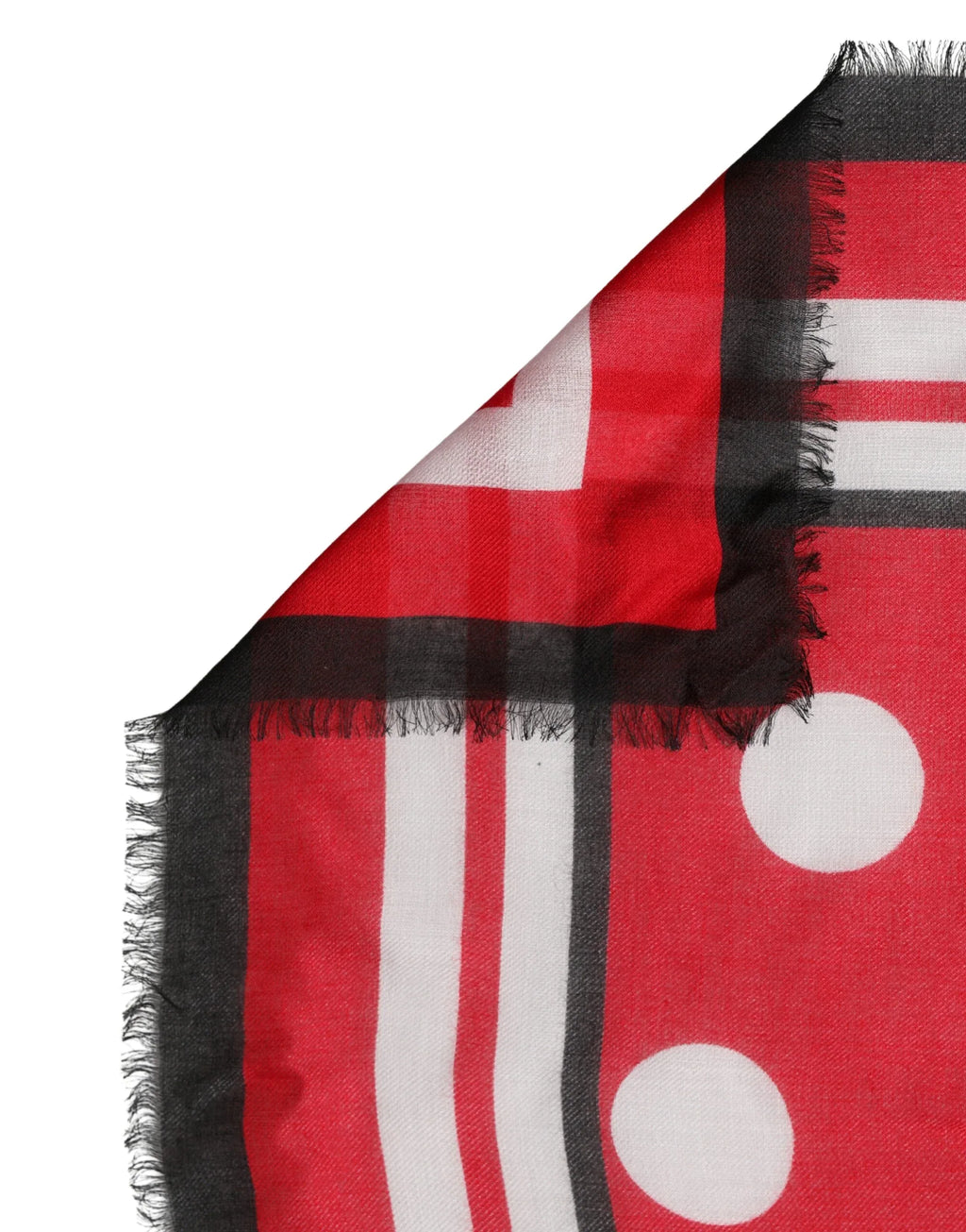 Dolce & Gabbana Red Polka Dot Print Square Stole 130cm x 130cm Scarf - Zeiniez