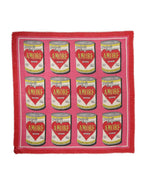 Dolce & Gabbana Pink DG Amore Print Neck Square Shawl 140cm x 140cm Scarf - Zeiniez