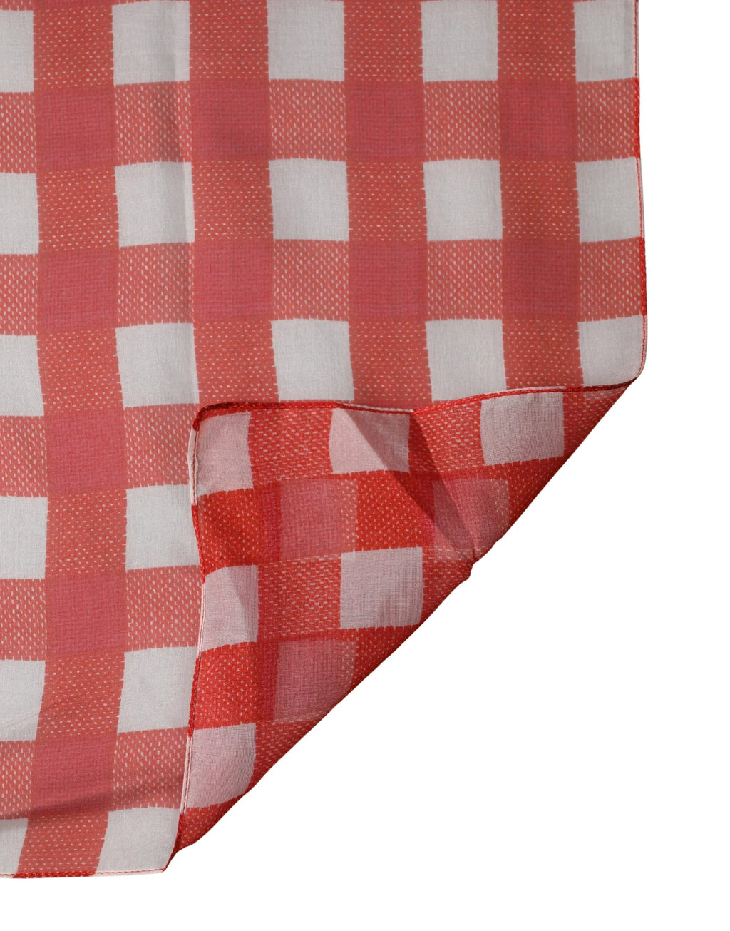 Dolce & Gabbana White Red Check Silk Wrap Foulard 118cm x 118cm Scarf - Zeiniez