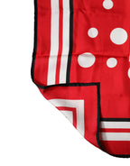 Dolce & Gabbana Red White Polka Dot Square Foulard 90cm x 88cm Scarf - Zeiniez