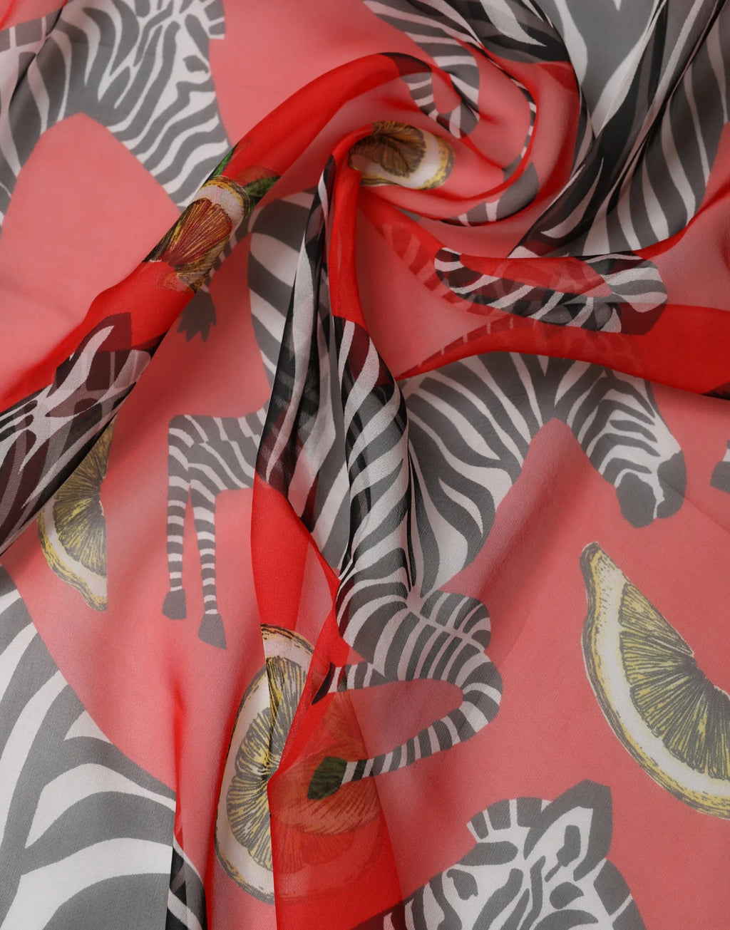 Dolce & Gabbana Red Zebra Print Silk Wrap Shawl Stole 200cm x 132cm Scarf - Zeiniez