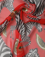 Dolce & Gabbana Red Zebra Print Silk Wrap Shawl Stole 200cm x 132cm Scarf - Zeiniez