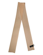 Dolce & Gabbana Beige Silk Sash Wrap Foulard Stole 292cm x 19cm Scarf - Zeiniez