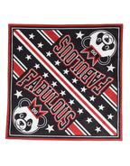 Dolce & Gabbana Black Red Panda Cotton Square Foulard 50.5cm x 50cm Scarf - Zeiniez