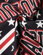 Dolce & Gabbana Black Red Panda Cotton Square Foulard 50.5cm x 50cm Scarf - Zeiniez