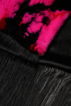Dolce & Gabbana Pink Black Faux Fur Neck Wrap Fringes 200cm x 59cm Scarf - Zeiniez